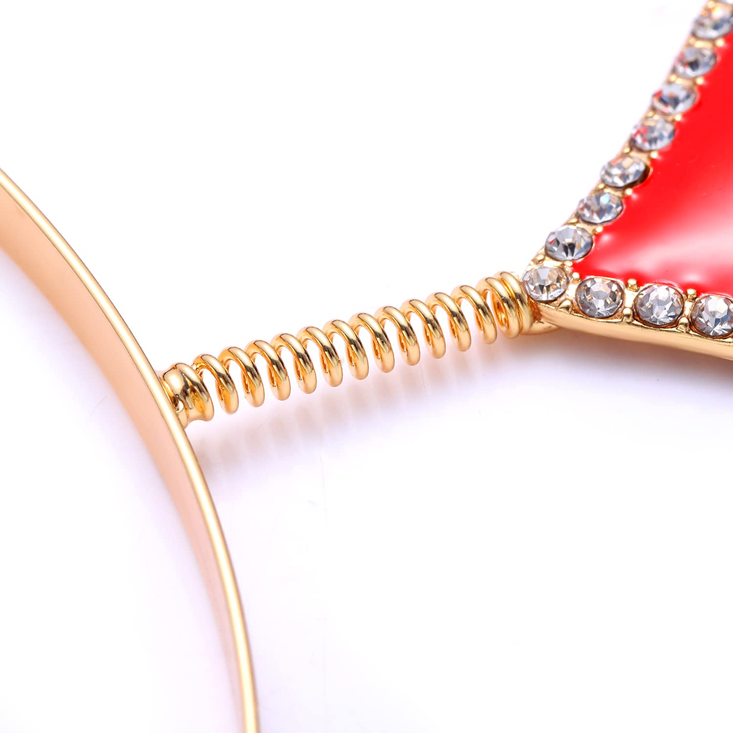 Sparkling Rhinestone Heart Headband for Women & Girls - Valentine's Day Hair Accessory with Enamel Love Design - Trendy Wobbly Hair Hoop for Holiday Parties, Spring Events & Romantic Dates