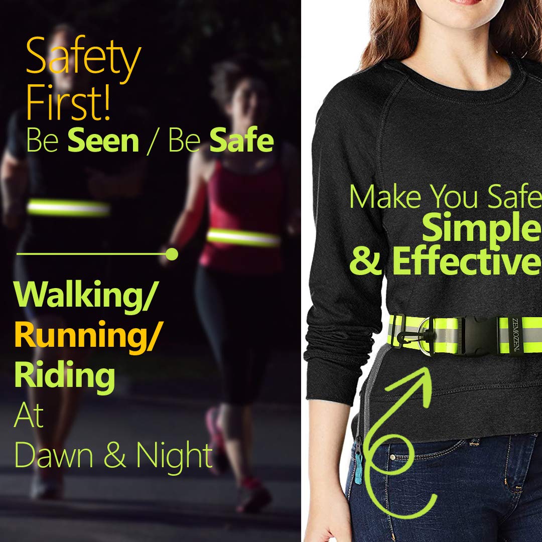 High Visibility Reflective Safety Sash for Night Running, Walking & Cycling - Adjustable Reflective Belt Replacement for Safety Vests - Perfect for Jogging, Dog Walking & Outdoor Night Activities