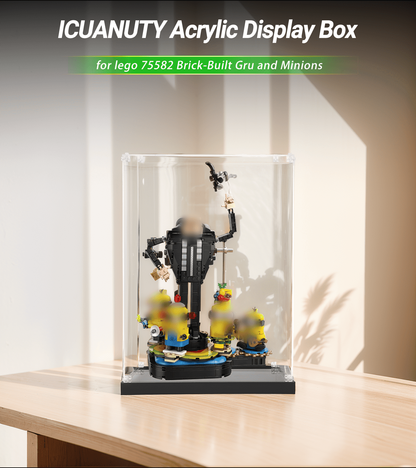 LEGO Gru and Minions 75582 Display Case - Protective Showcase for Minions Collectible Set - Perfect for Home Decoration & Gift Giving