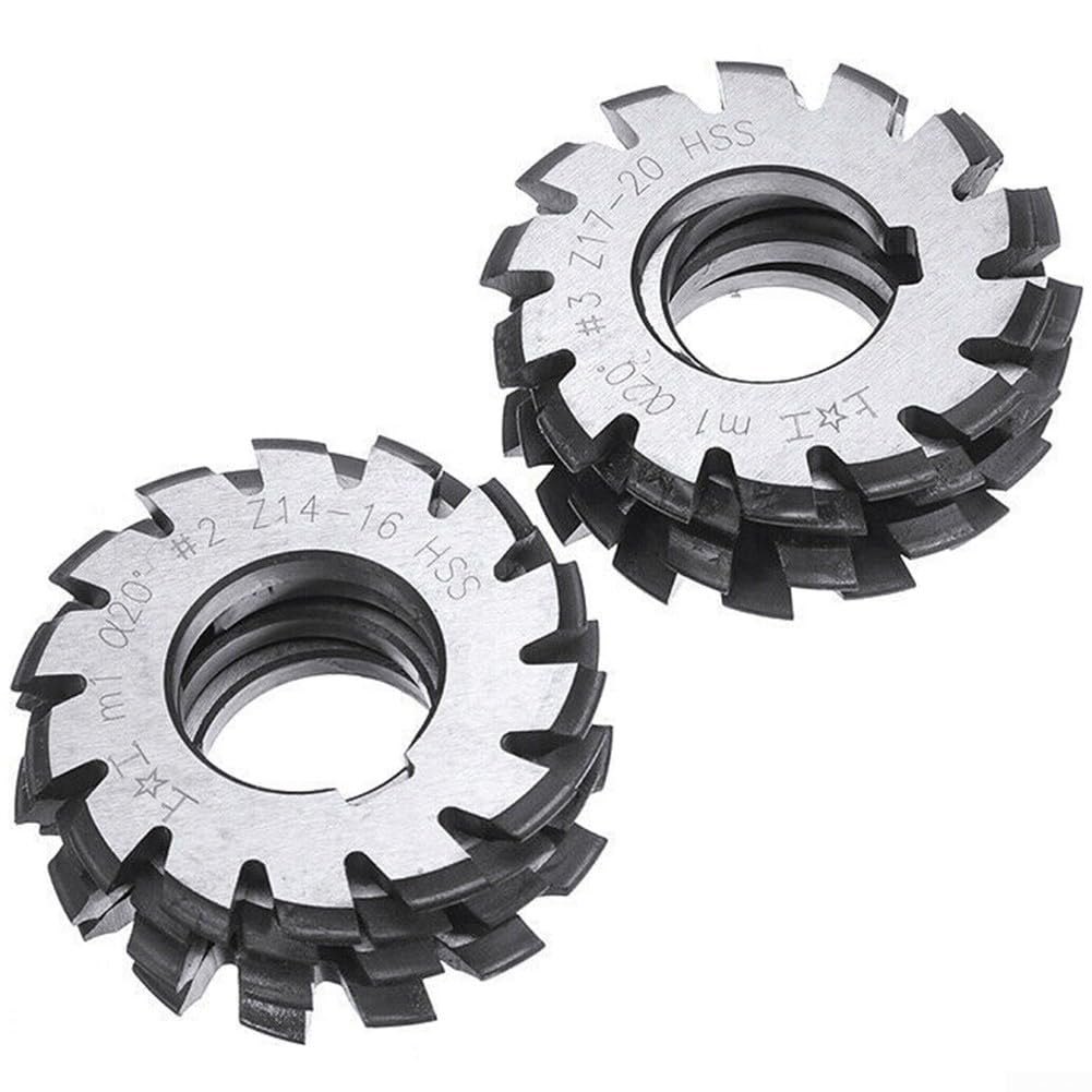 8Pcs HSS M1 Involute Gear Cutters Set - 22mm Diameter, 20 Degree 18 Teeth for Milling Machines | Precision Gear Cutting Tools for DIY Projects & Industrial Machinery Repair