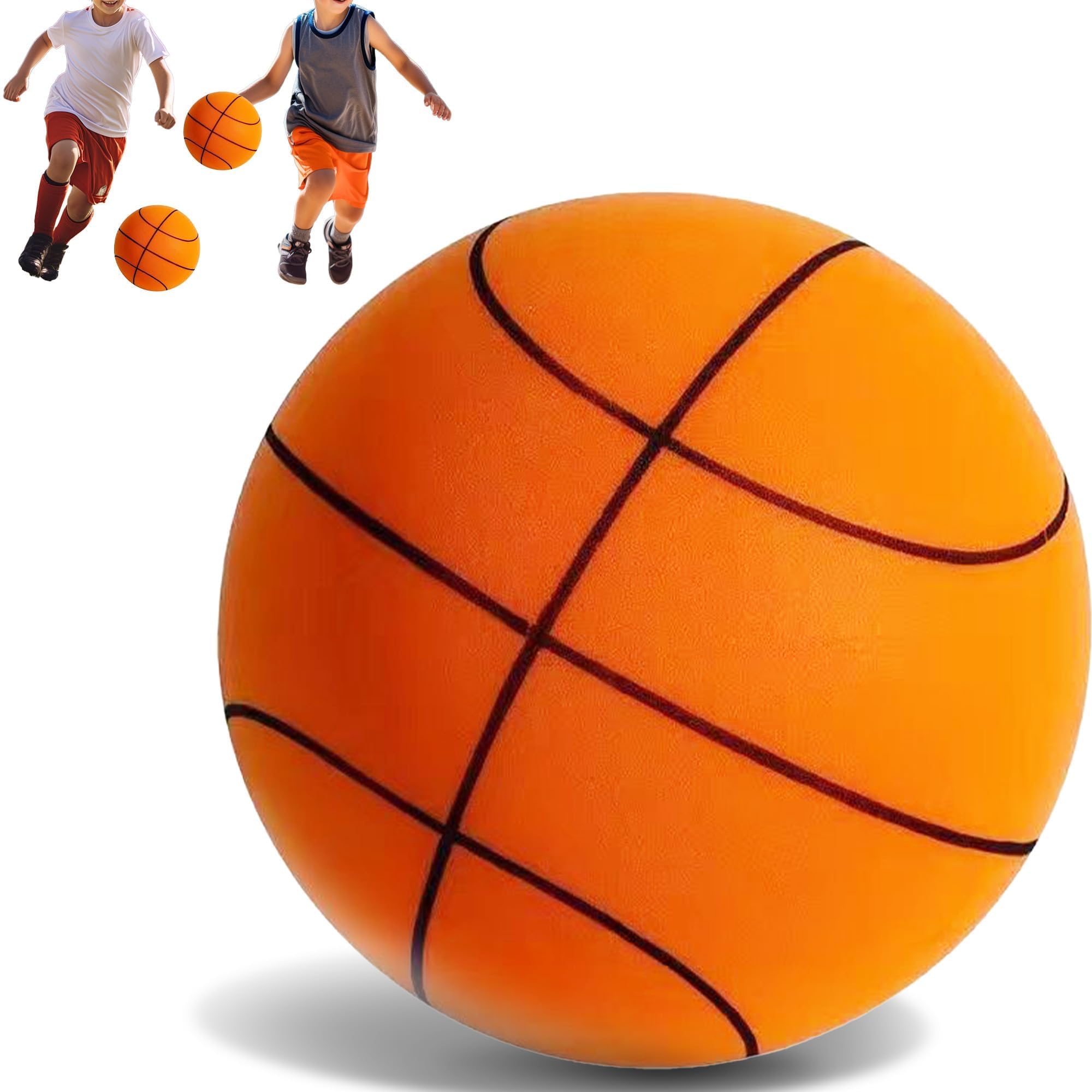Silent Basketball for Indoor Training - No.7 (24cm) Orange Foam Quiet Basketball for Youth Athletes - Perfect for Home, Gym & Apartment Practice Without Disturbing Others