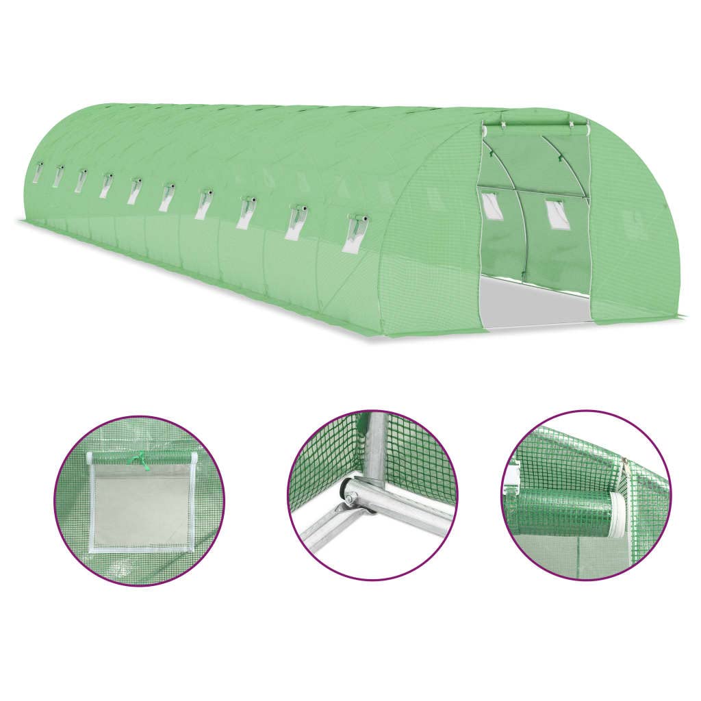 Heavy Duty Walk-in Greenhouse - 484.8 sq ft Large Outdoor Garden Greenhouse with Steel Frame (590.6