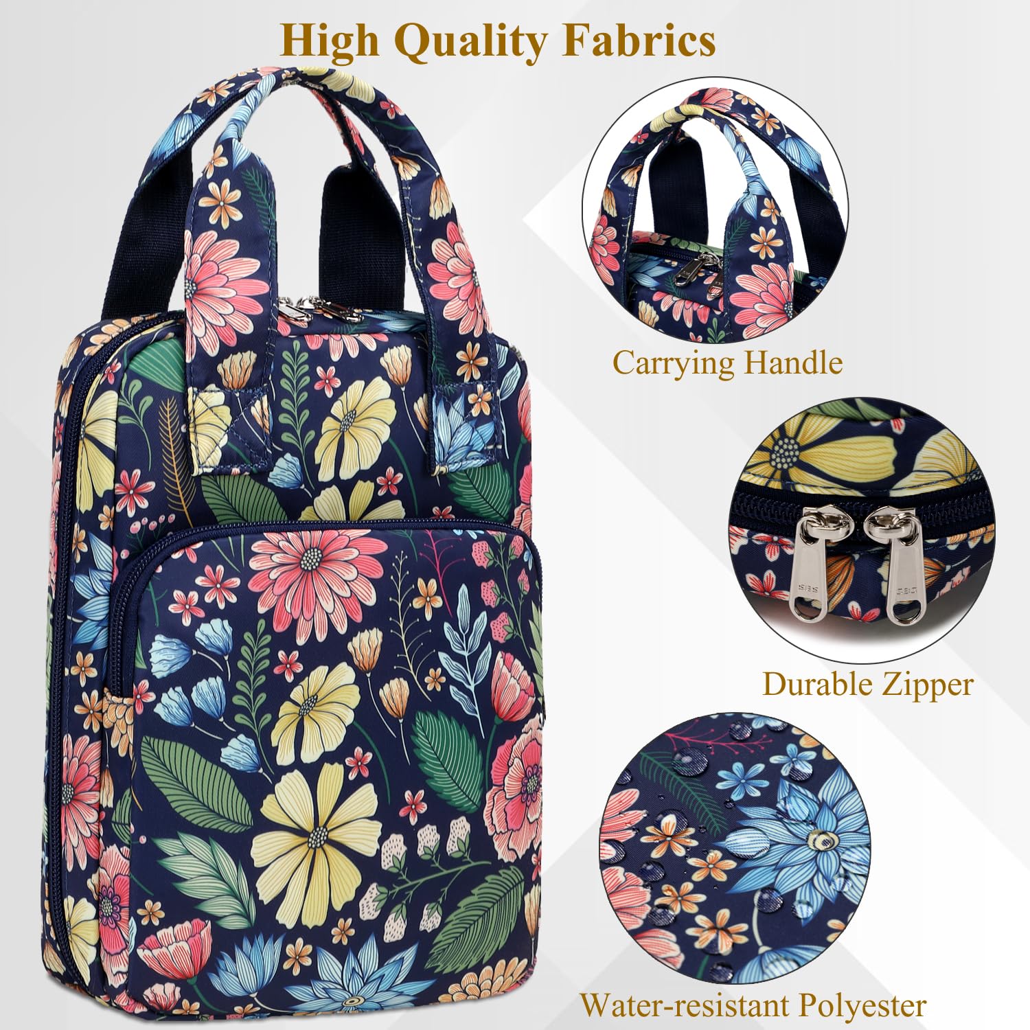 Women's Bible Cover with Handle & Zipper - Durable Bible Case Holder, Church Book Bag for Carrying & Protection - Perfect for Church Services, Bible Study & Travel
