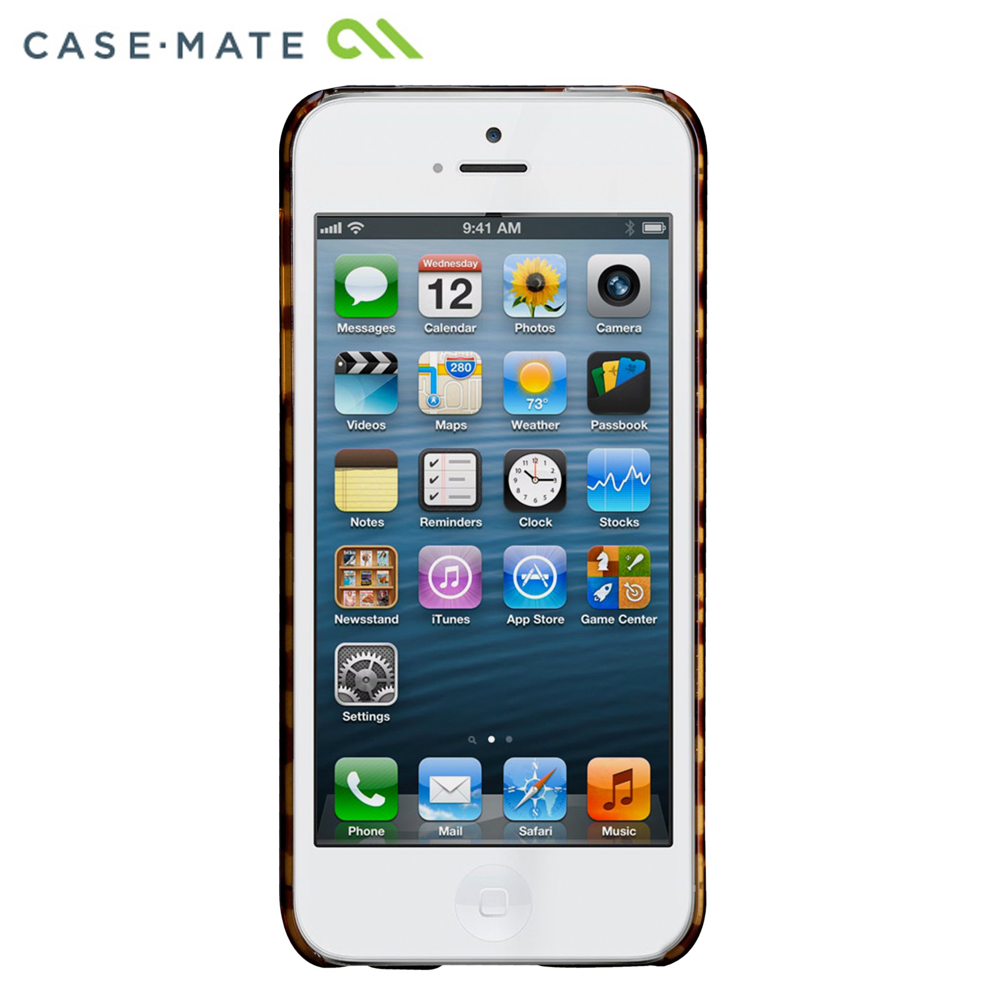 Case Mate iPhone 5 Tortoise Shell Protective Case - Brown Matte Finish with Retail Packaging | Slim Durable Cover for Everyday Use, Work & Travel