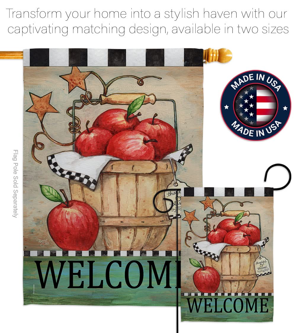 Apple Basket Decor Flag - Indoor/Outdoor Wall Hanging for Home & Garden