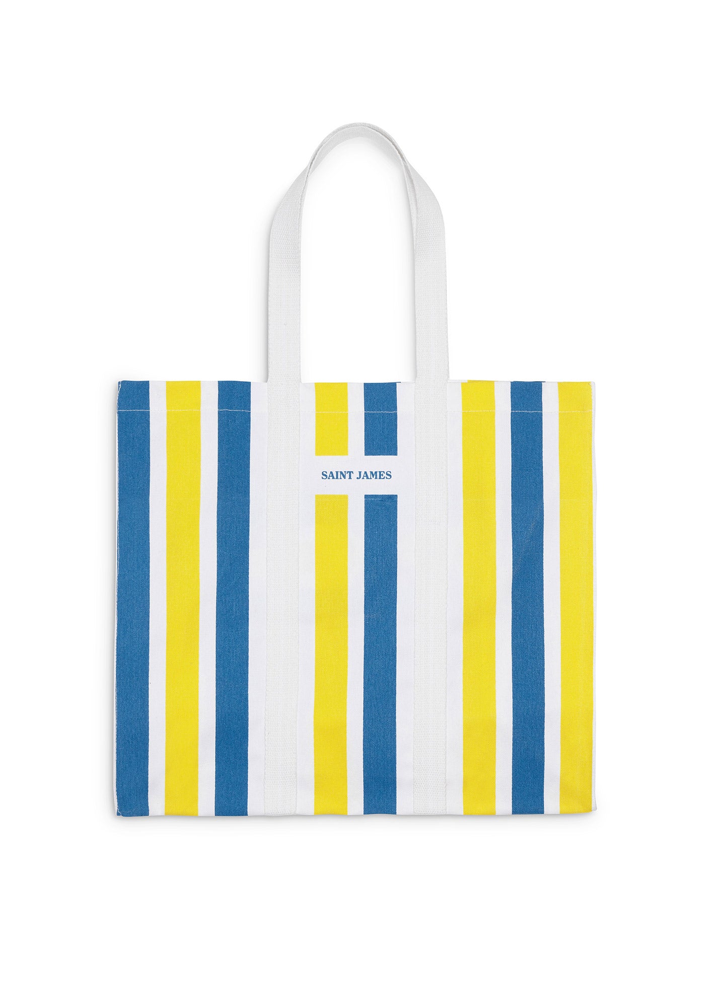 LE GRAND TOTE Oversized Cotton Striped Tote Bag - Yellow & Navy Blue - Beach Tote, Work Bag, Shopping Bag, Travel Tote for Women