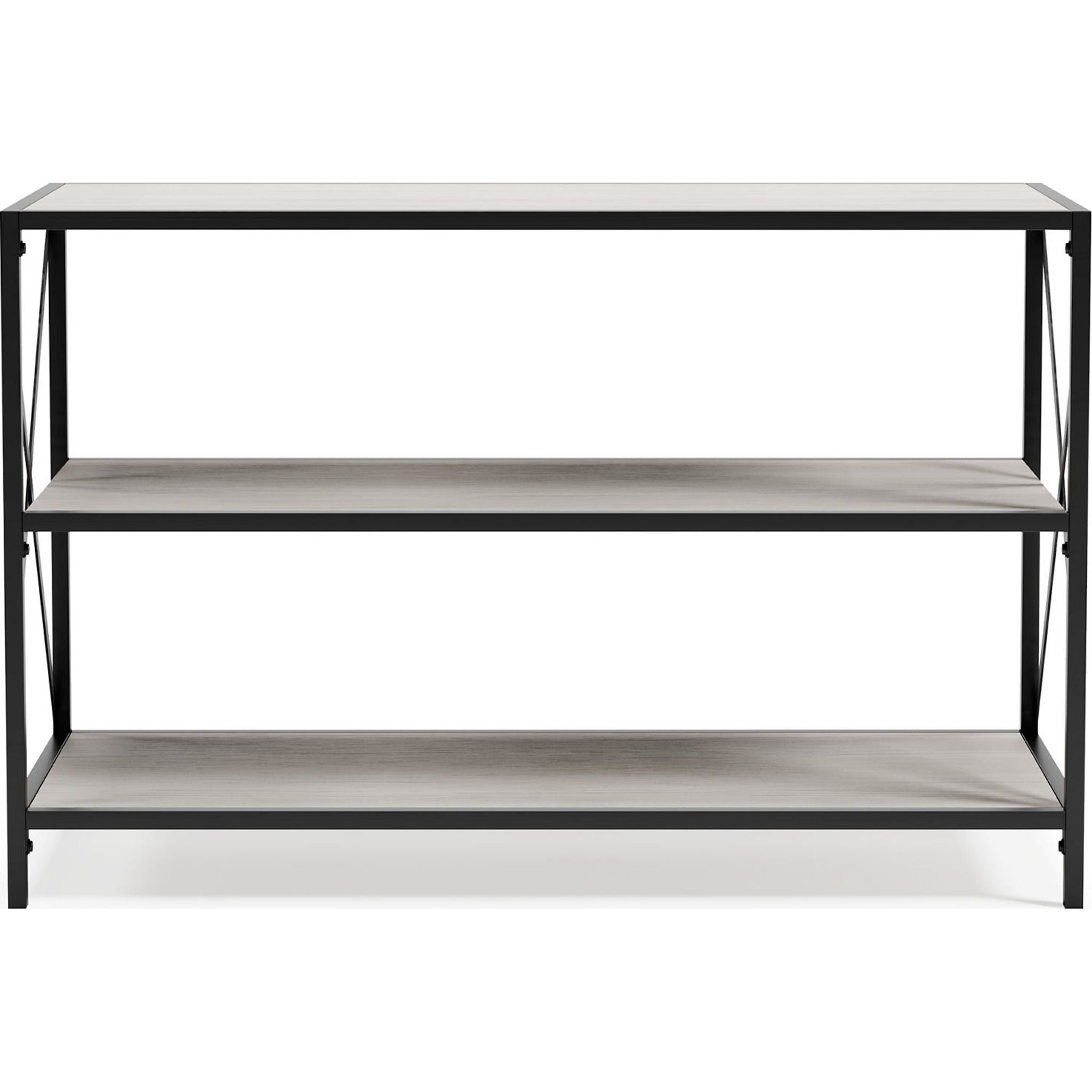 Bayflynn Bookcase - White & Black - Modern Bookshelf for Home, Office & Library Storage