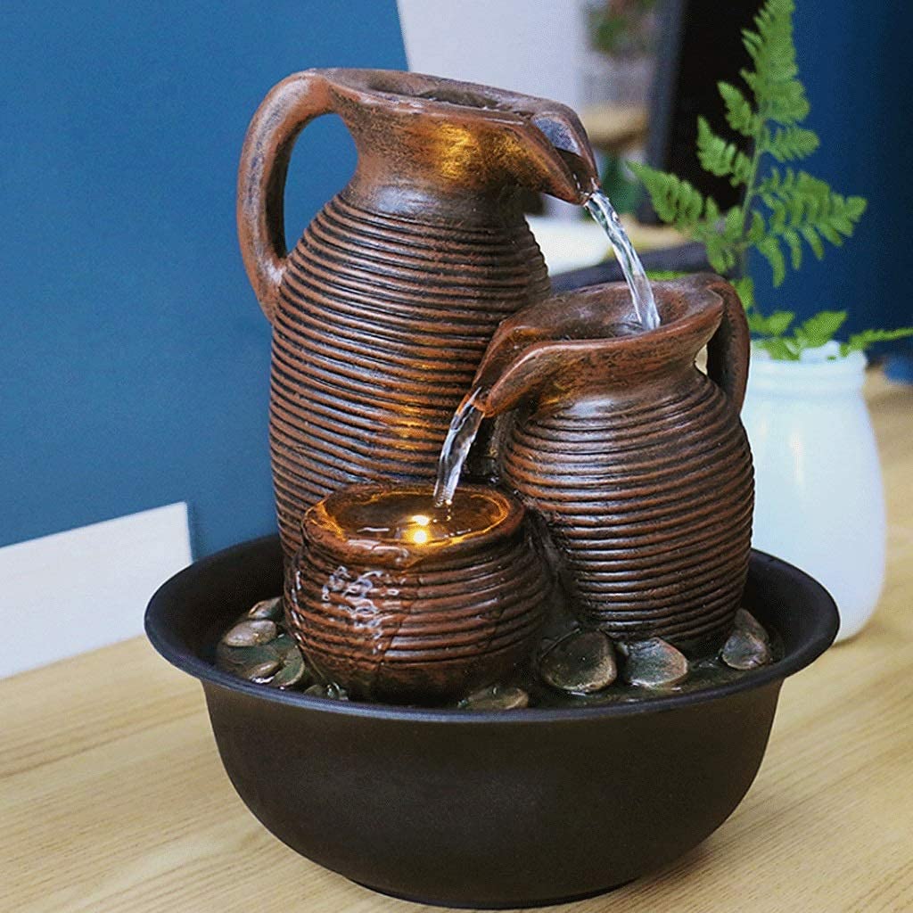 Zen Tabletop Fountain with LED Light - Relaxing Indoor Water Feature for Home, Office, Desk & Bedroom Decor | Perfect for Meditation, Stress Relief & Feng Shui
