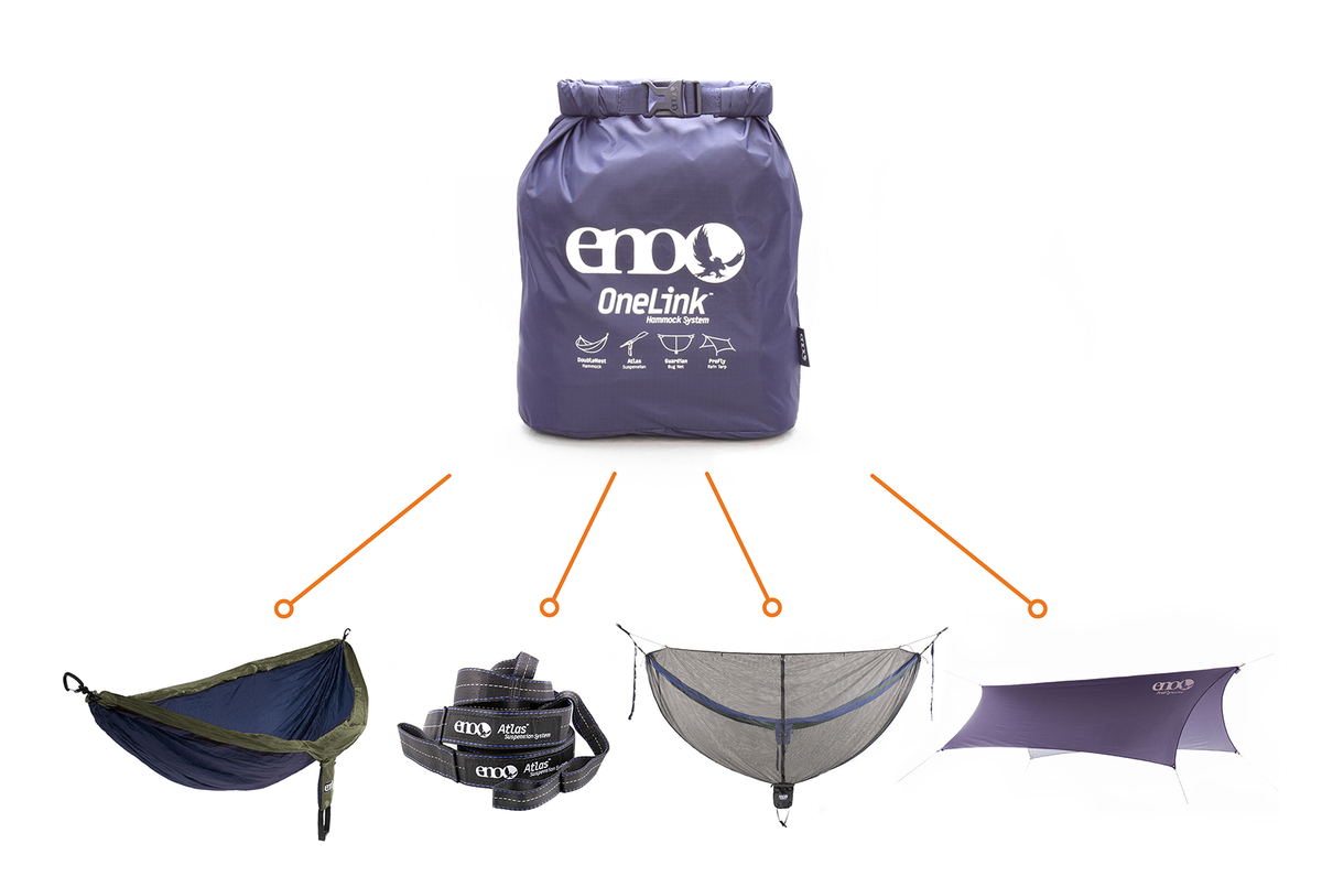 ENO OneLink Hammock System - Lightweight Portable Camping Hammock with Straps & Carabiners for Backpacking, Hiking, Travel - Perfect for Outdoor Adventures & Relaxation in Parks or Backyards