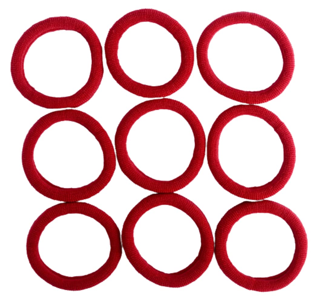Stylish Red Hair Ties for Women & Girls - Soft Ponytail Holders, No-Slip Elastic Hair Bands (Pack of 40) - Perfect for School, Workouts, and Everyday Hairstyles