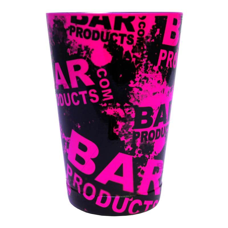 18oz Weighted Cocktail Shaker Tin with NEON PINK Grungy BPC Logo - Perfect for Bartending, Home Bars & Cocktail Parties