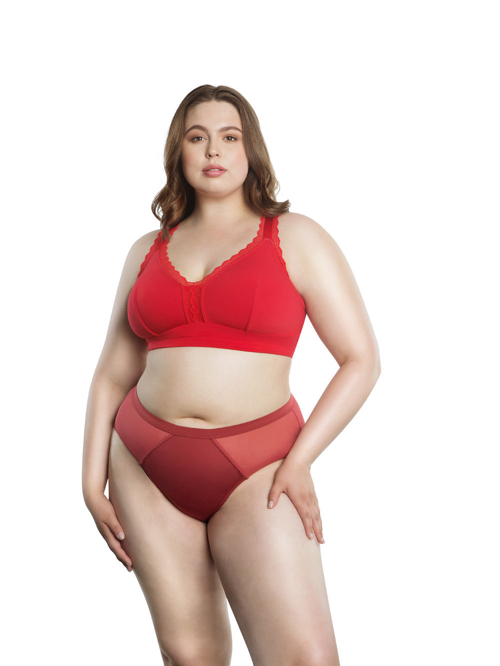 Parfait Dalis Wire Free Bralette - Comfortable Wireless Bra in Racing Red | Perfect for Yoga, Lounge & Everyday Wear