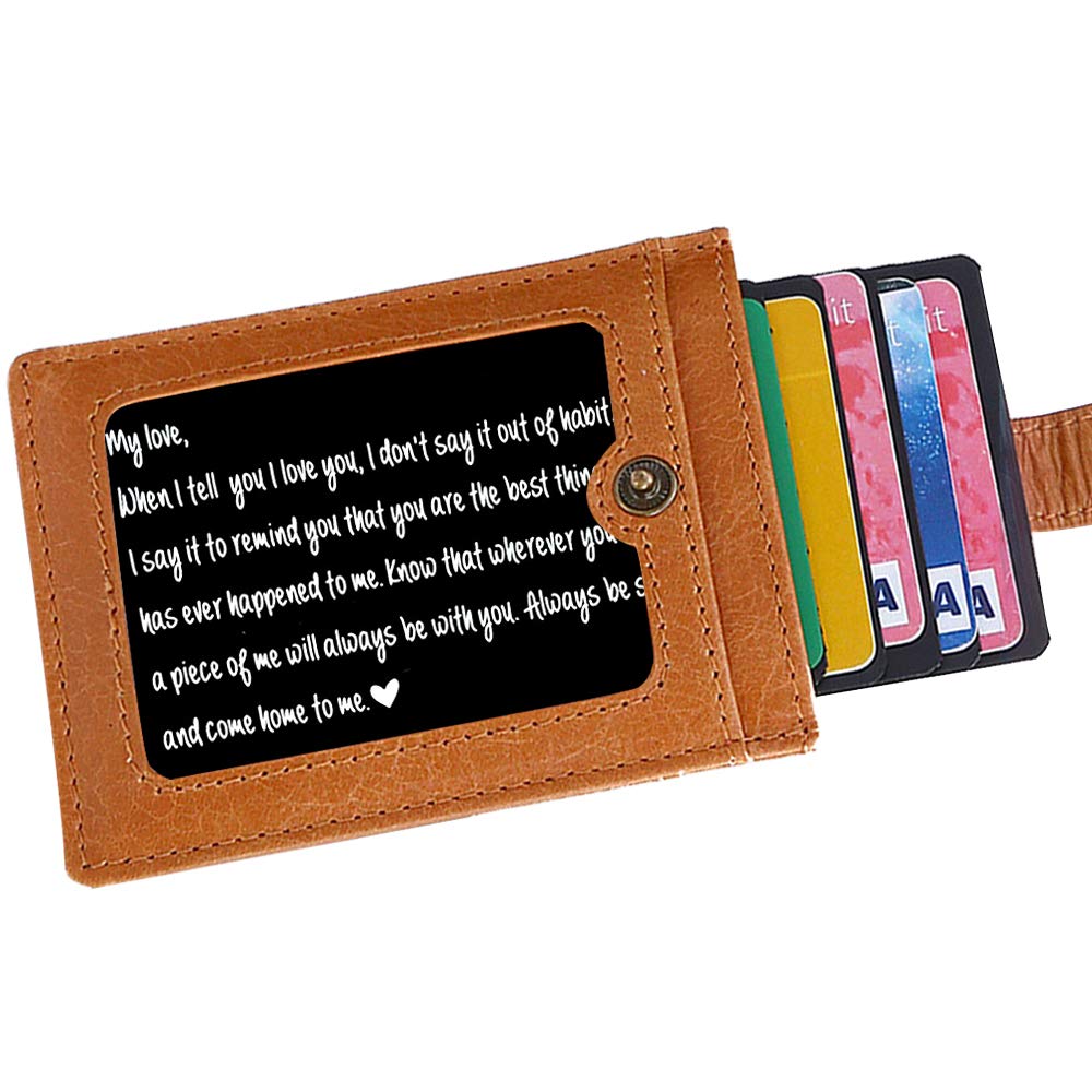 I Love You Engraved Wallet Card - Romantic Love Note for Husband, Boyfriend & Anniversary Gift - Personalized Valentine's Day Present for Men - Perfect for Couples, Weddings & Special Occasions