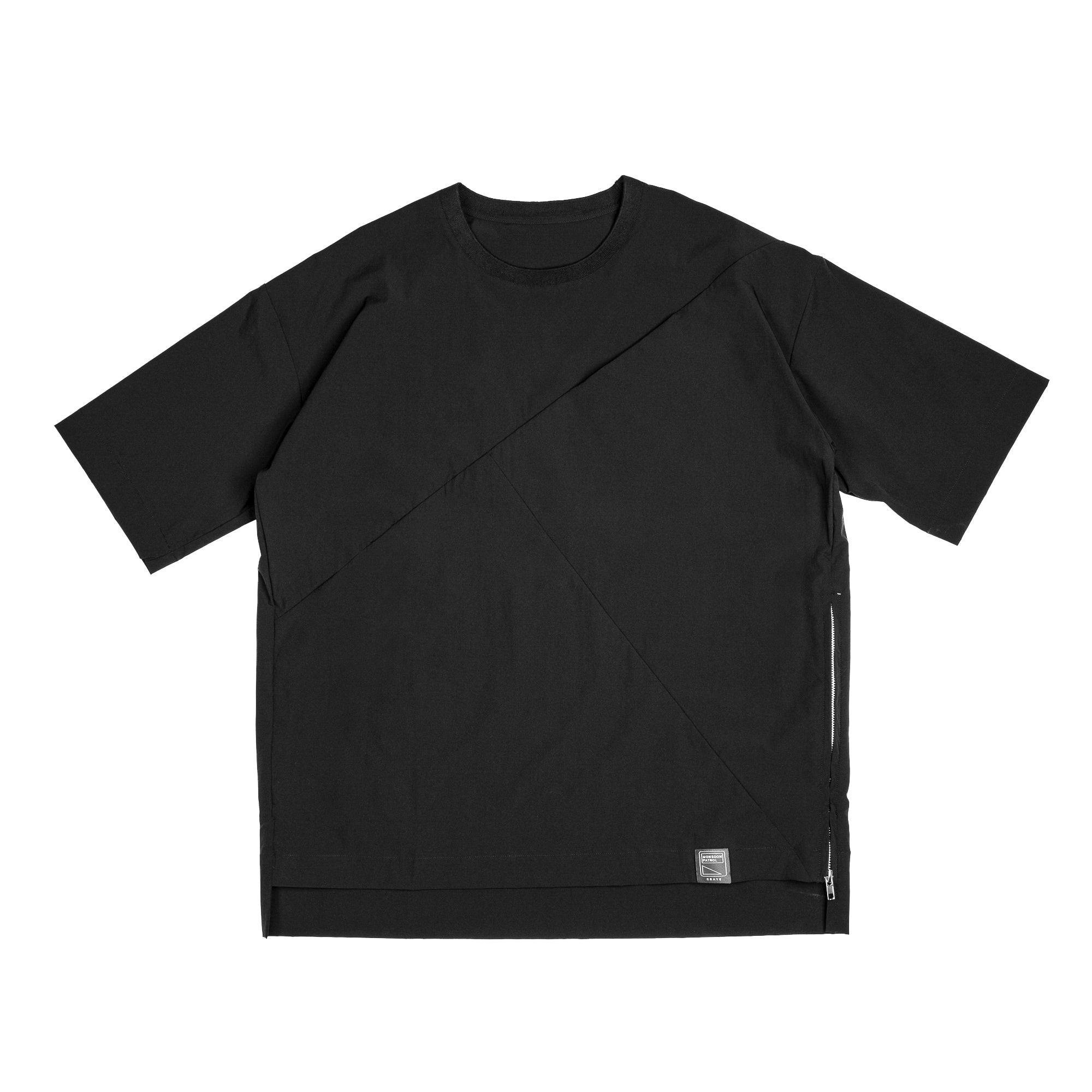 Graye Cut and Sew Top for Women - Black Stretch Knit T-Shirt | Casual Wear, Layering & Everyday Outfits