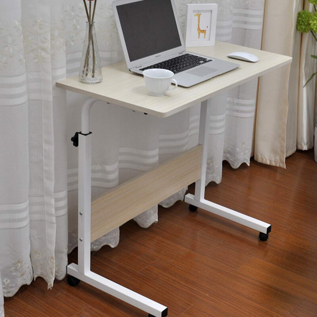 Adjustable Height Overbed Table with Wheels - Portable Standing Laptop Desk (71-90cm) for Bedside, Sofa & Study | Multifunctional Rolling Cart for Home Office, Hospital & Dorm Room Use