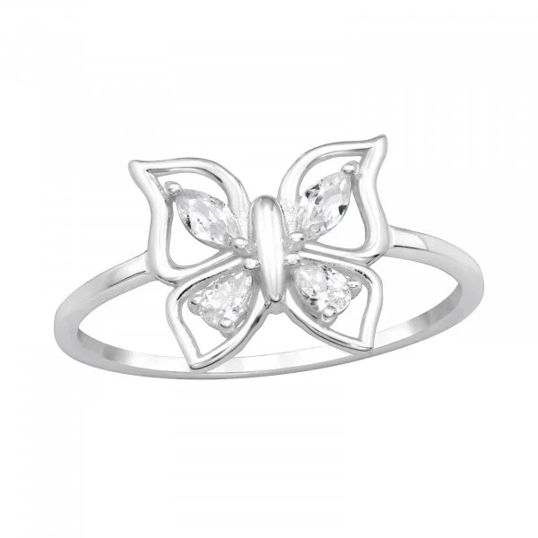 Elegant Butterfly Silver Ring for Women - Sterling Silver Jewelry Gift for Her - Perfect for Valentine's Day, Anniversary & Everyday Wear
