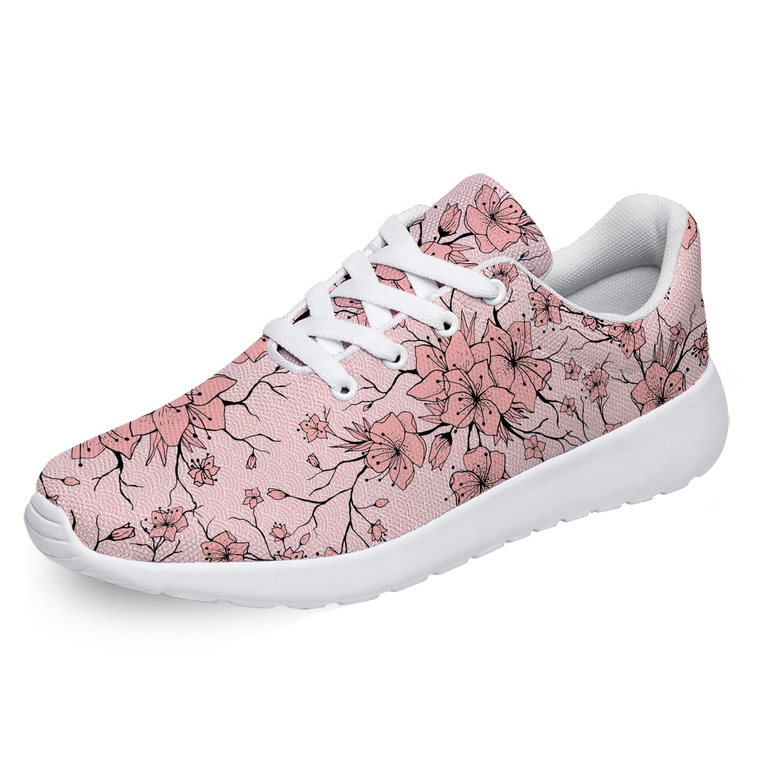 Cherry Blossom Running Shoes for Women & Men - Lightweight Walking & Tennis Sneakers with Floral Design - Perfect Gift for Her & Him - Ideal for Jogging, Gym Workouts and Casual Wear