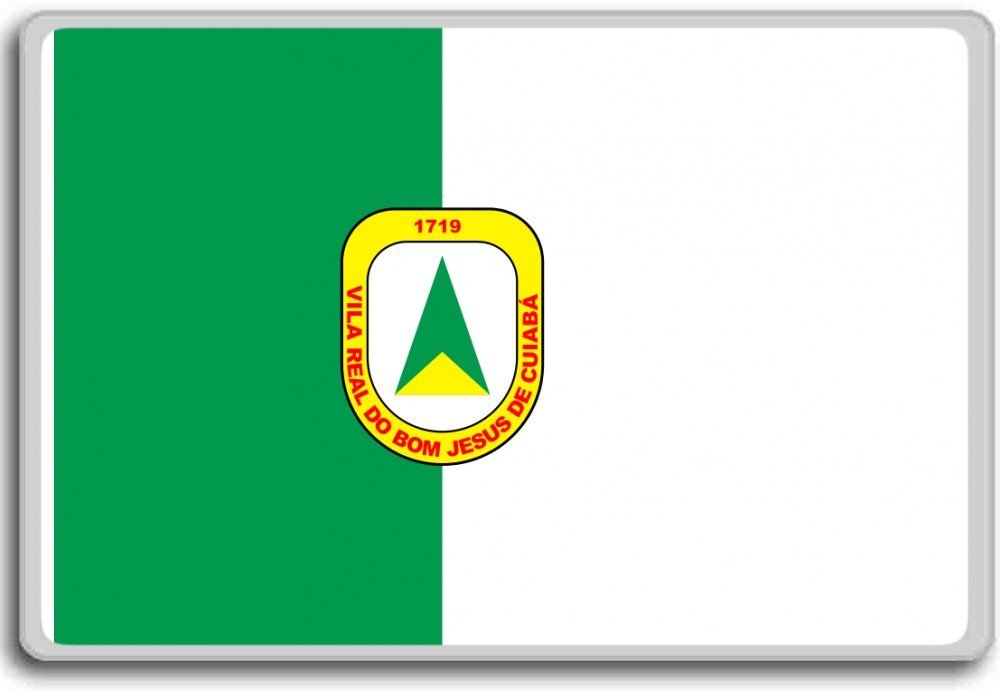Brazilian Flag Fridge Magnet - Bandeira De Cuiabá, Mato Grosso Souvenir - Perfect for Refrigerators, Lockers & Travel Memories