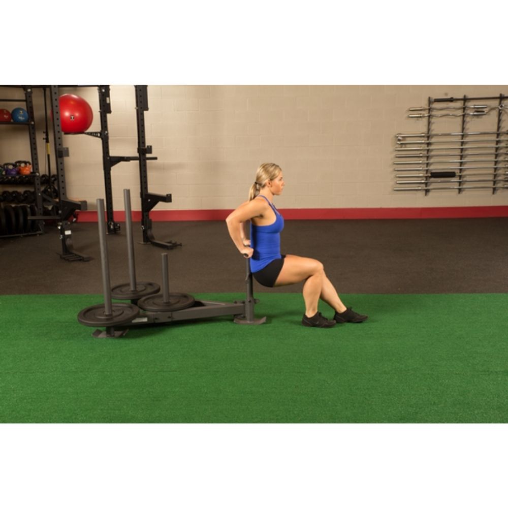 Body Solid GWS100 Weight Sled - Heavy Duty Training Sled for Football, Strength & Conditioning - Perfect for Outdoor Workouts, Sports Training & Fitness Exercises