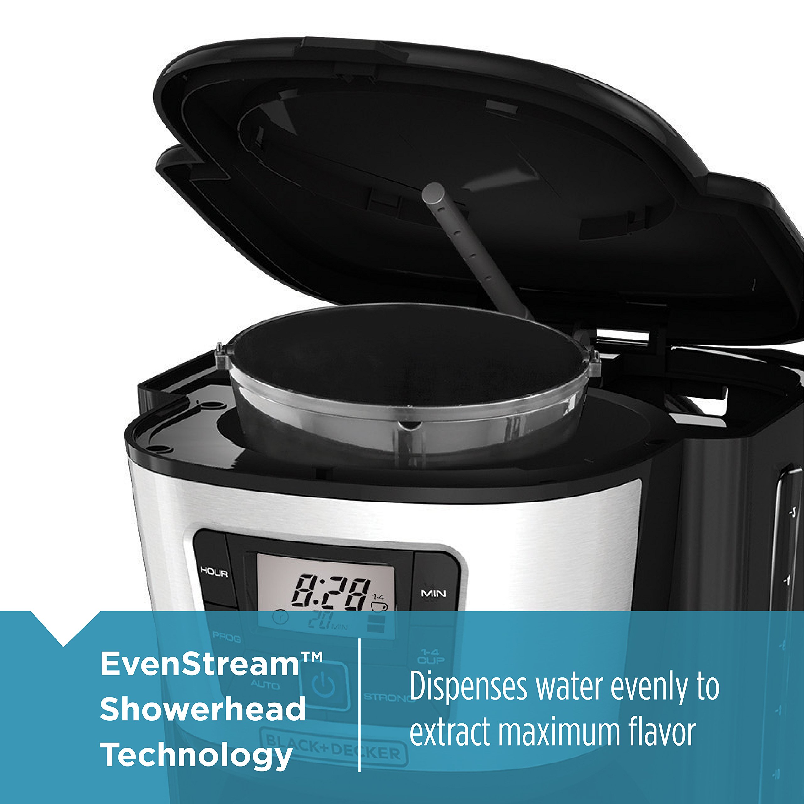 BLACK+DECKER 12-Cup Thermal Coffee Maker with Stainless Steel Carafe - Digital Programmable Coffee Machine for Home & Office - Keeps Coffee Hot for Hours - Easy to Clean & Use - Perfect for Breakfast, Meetings & Entertaining