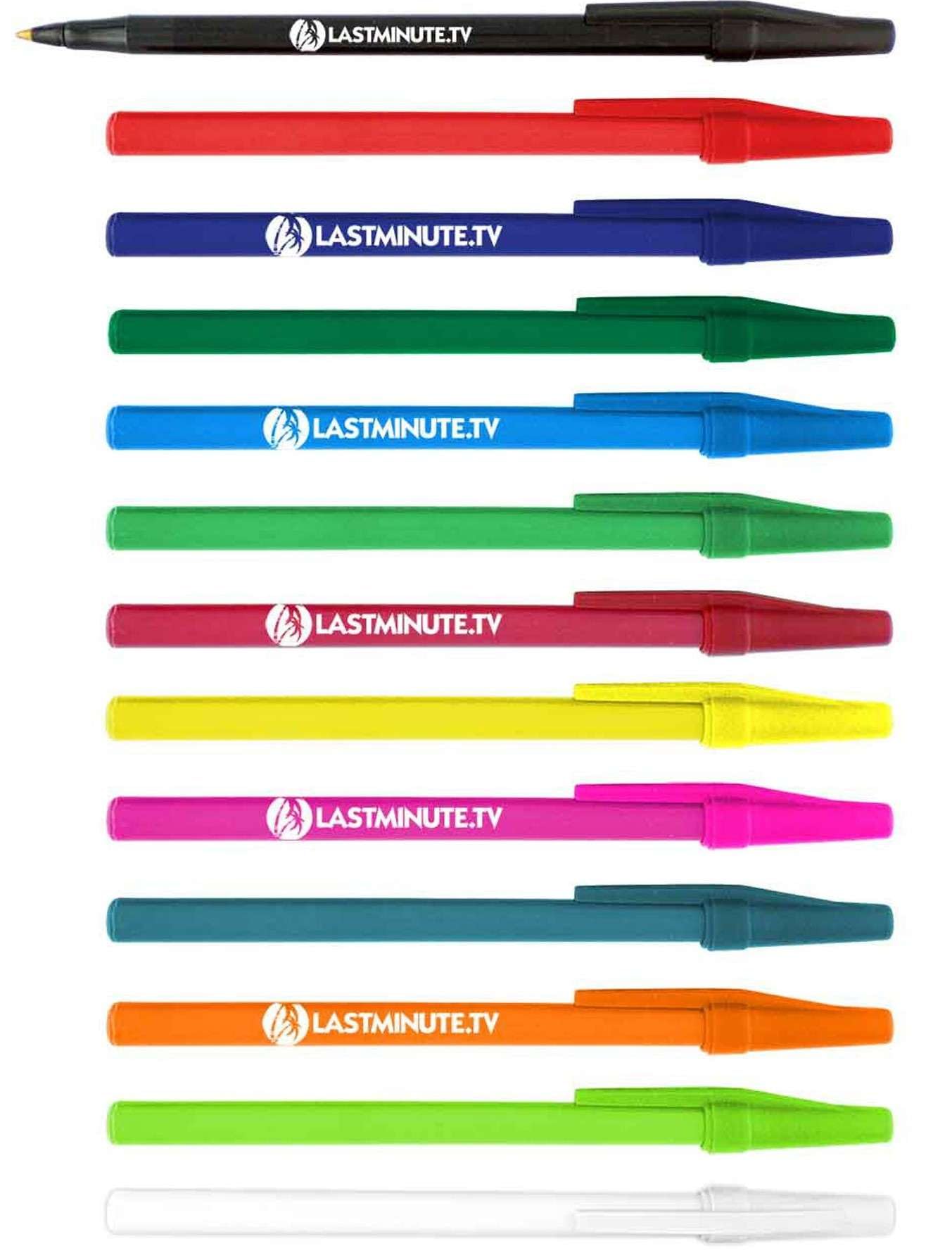 Custom Printed Slim Ballpoint Pens with Logo - 500 Pack Bulk (Light Blue, Black Ink) - Perfect for Business Promotions, Corporate Gifts, Parties & Events