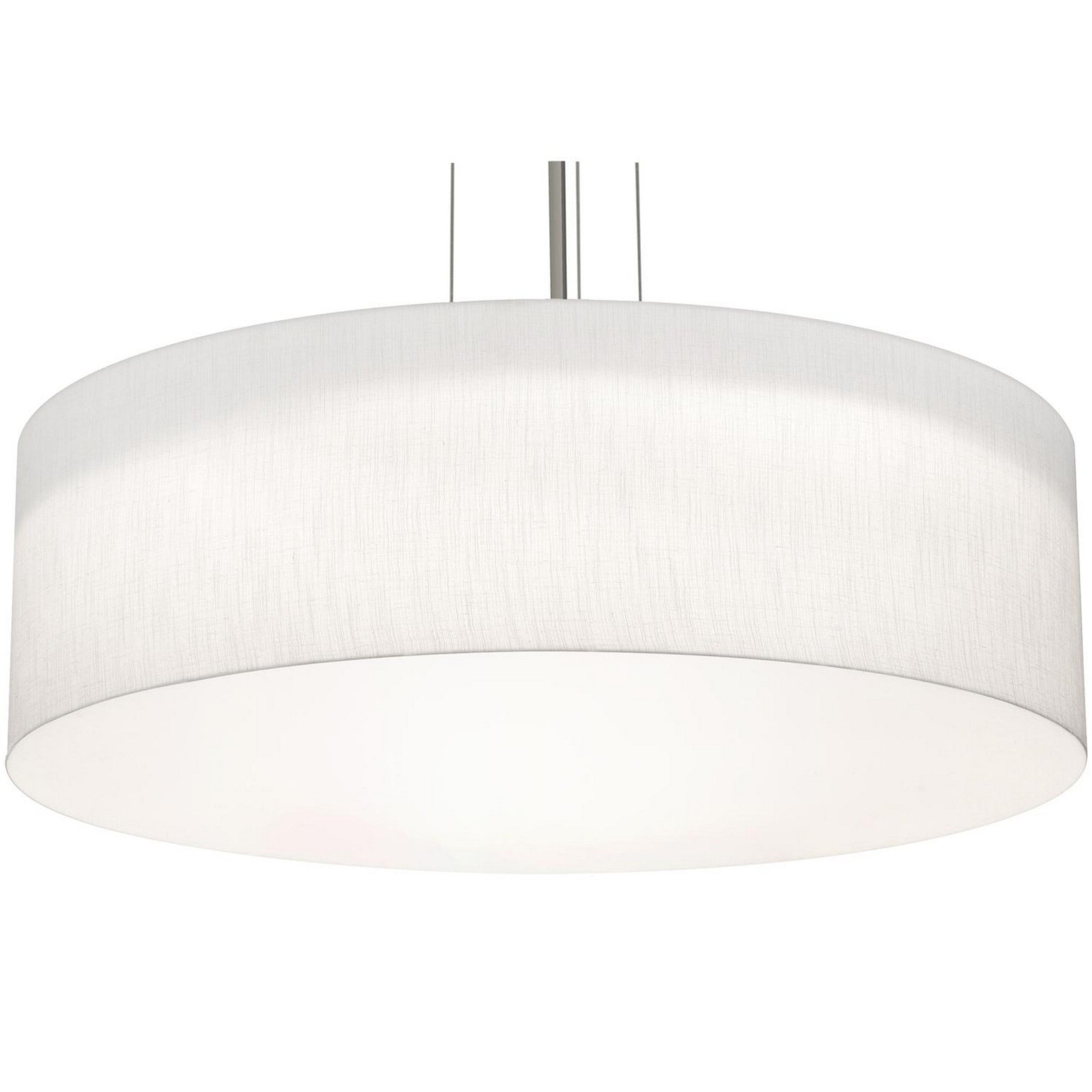 Anton 30-Inch 4-Light Pendant Lighting Fixture - Satin Nickel & Linen White Finish - Perfect for Kitchen Island, Dining Room, or Entryway Lighting