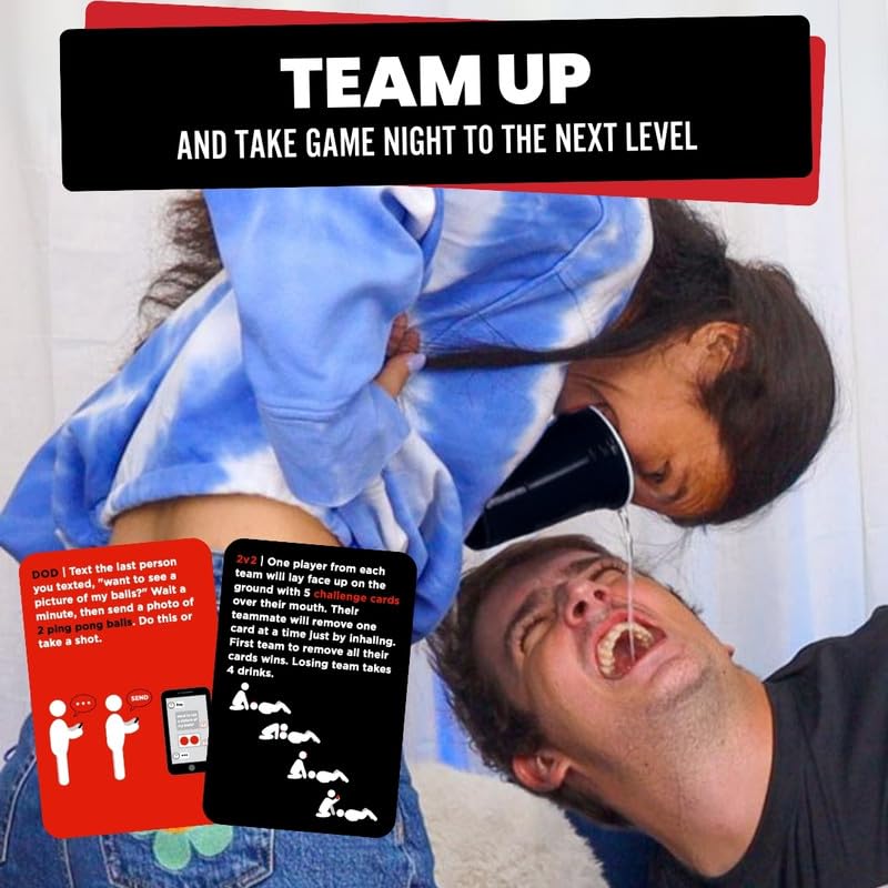 Do or Drink Team Wars - Fun Adult Drinking Party Game Set with Cups, Ping Pong Balls, Dice & Ropes - Perfect for Game Nights, Girls Nights & Social Gatherings - Exciting Group Drinking Games for Parties & Events