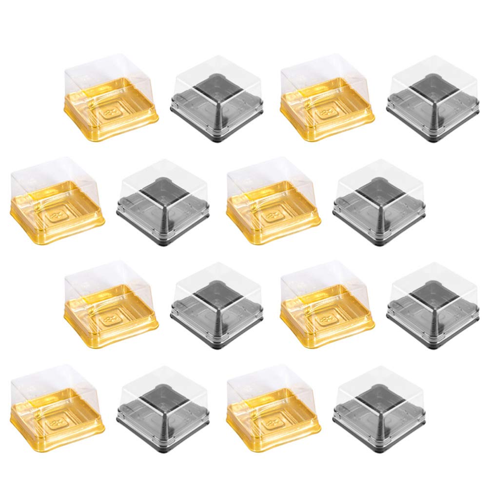 YARNOW 100Pcs Plastic Moon Cake Boxes - Egg Yolk Puff Containers, Mini Cupcake Holders & Dessert Storage for Parties, Baking, Gifts & Snack Organization