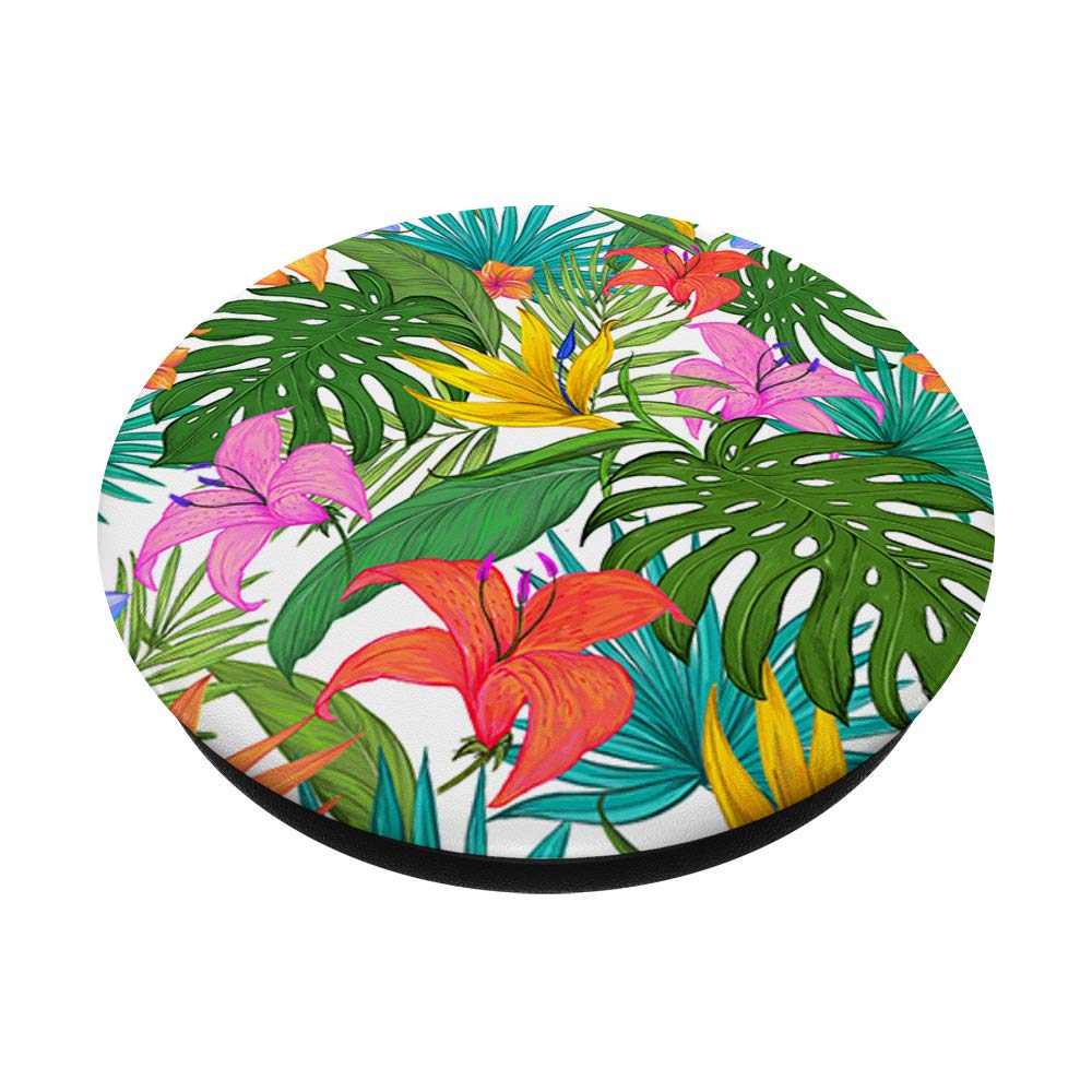 Tropical Leaves & Flowers Phone Holder Stand - Perfect Gift for Home, Office, and Travel Use