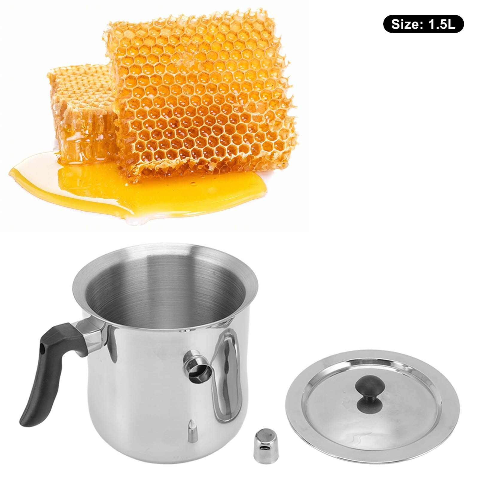 Stainless Steel Wax Melting Pot for Candle Making - 2.5L Wax Pouring Pot for Soy Wax, Beeswax & DIY Soap Making - Perfect for Home Candle Crafting & Small Business Use