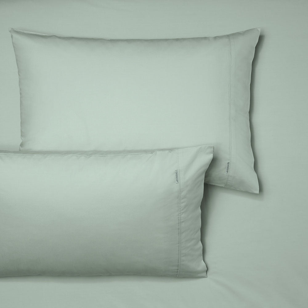 Heston 100% Cotton Percale Fitted Sheet & Pillowcase Set - 300 Thread Count, Sage Green - King Single Size | Luxury Bedding for Comfortable Sleep & Hotel-Style Home Decor
