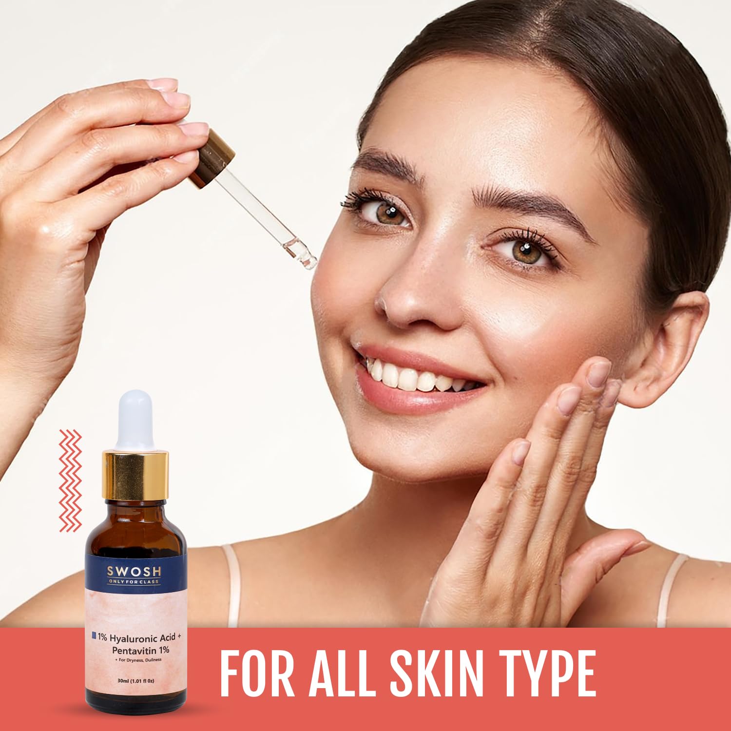 SWOSH Skincare Combo Pack: Aloe Vera Foaming Face Wash Refill (200ml) for Normal to Oily Skin + 1% Hyaluronic Acid Serum (30ml) for Anti-Aging, Wrinkle & Fine Line Reduction - Daily Hydrating & Brightening Routine for Youthful Glow