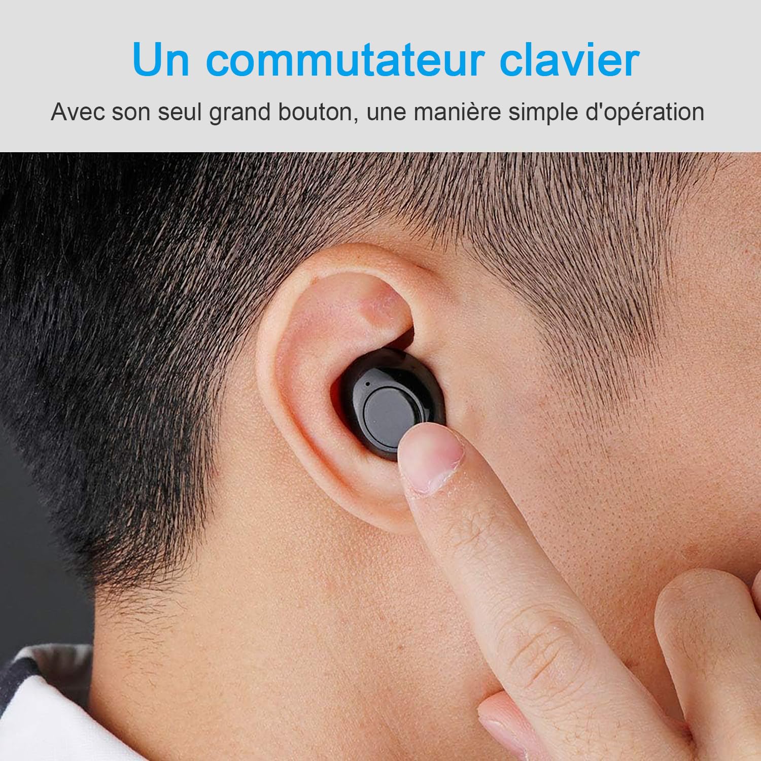 JINGHAO Rechargeable Hearing Amplifier - Wireless Personal Sound Enhancer with Portable Charging Case (Black) - Ideal for TV Watching, Conversation & Outdoor Activities