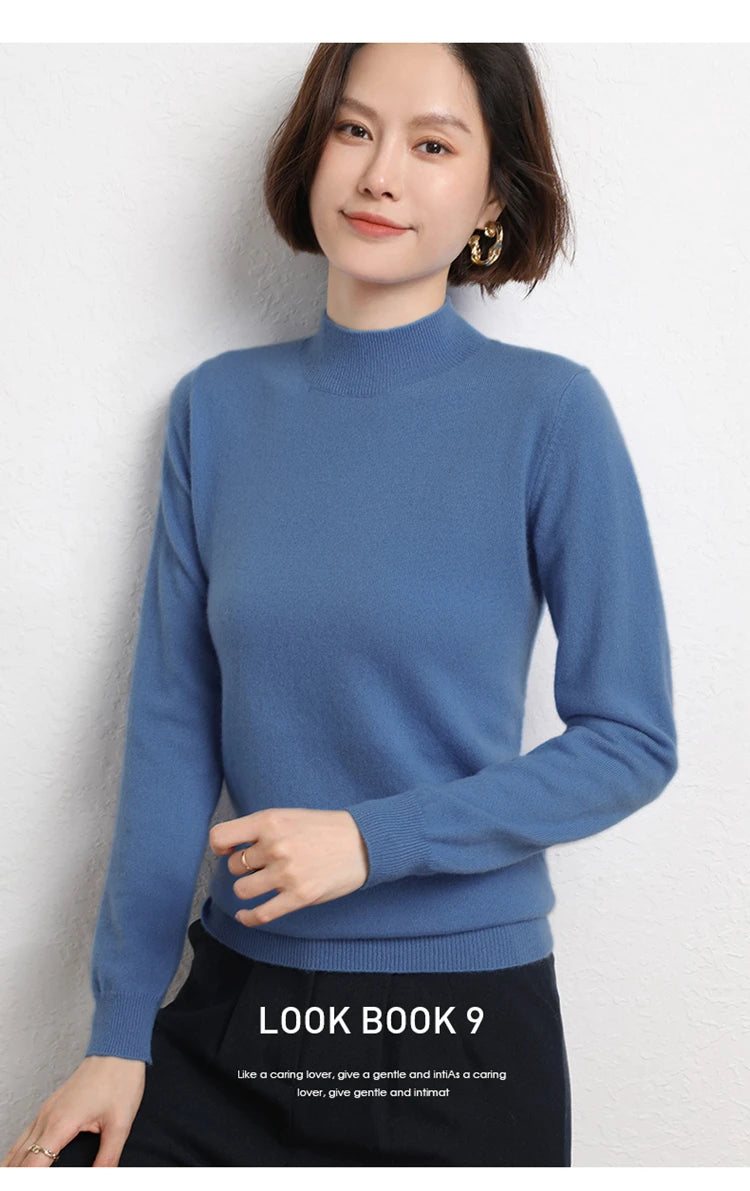 Warm Long Sleeve Pullover Sweater for Women - Cozy Knitwear for Fall & Winter - Perfect for Casual Outfits and Layering