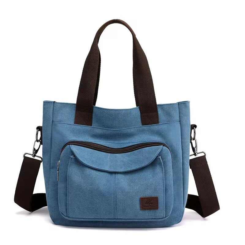 Large Capacity Canvas Tote Bag for Women - Stylish & Durable Shoulder Bag for Work, Travel, and Shopping