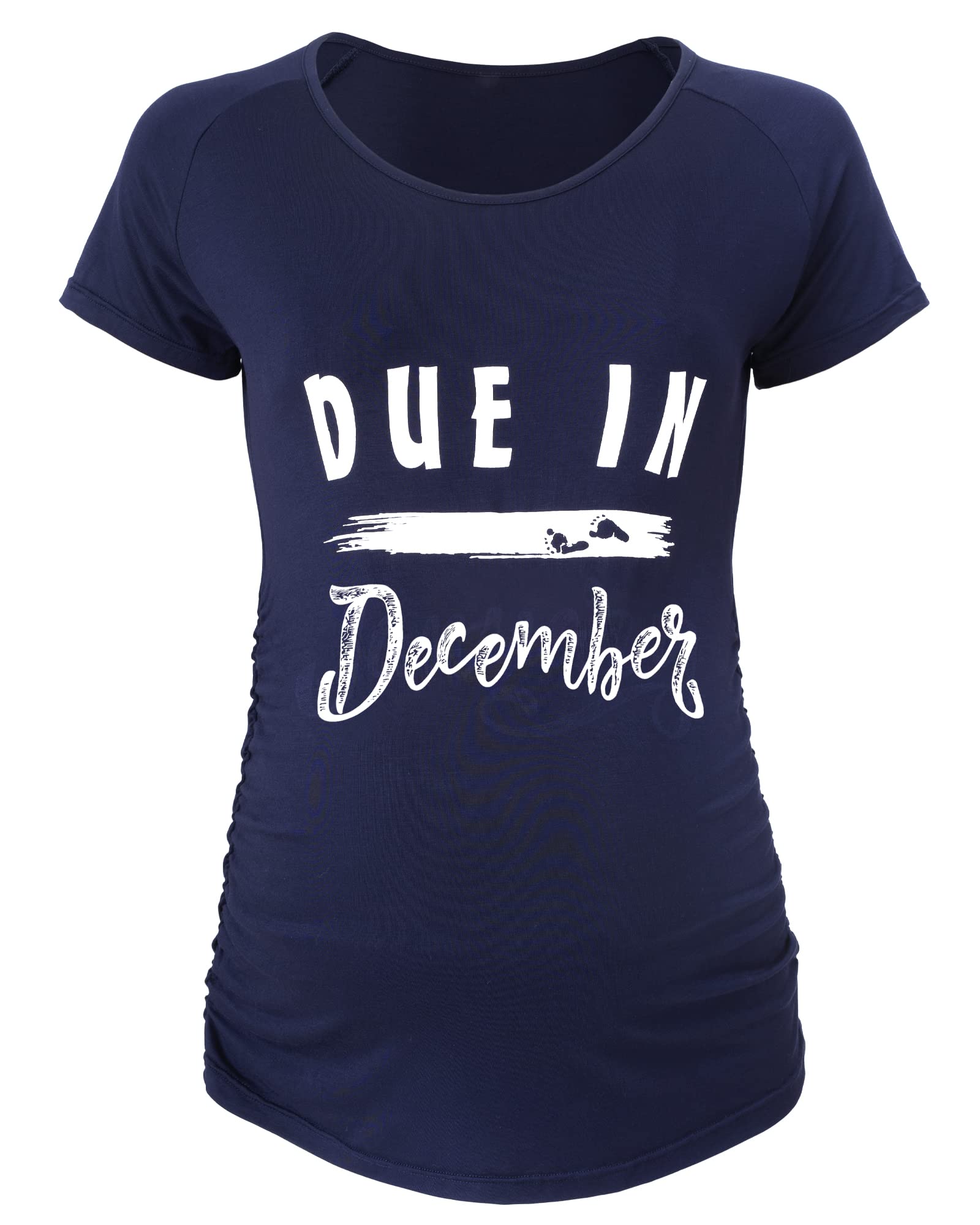 Funny Maternity Shirts for Pregnancy - SUNNYBUY Ruching Side Maternity Tee with Graphic Designs | Comfortable & Stylish Pregnancy Tops for Casual Wear, Baby Showers & Maternity Photos