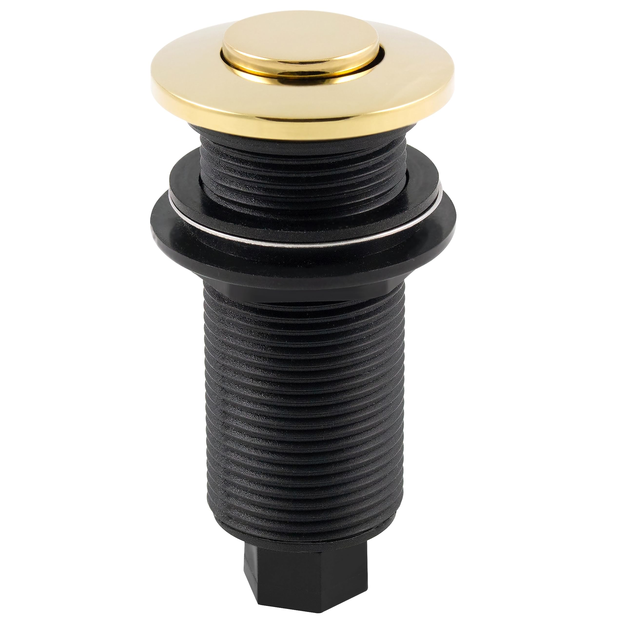 Westbrass ASB-B3-01 Polished Brass Sink Top Waste Disposal Air Switch Trim with Flush Button - Replacement Part for Kitchen Sink Garbage Disposal System - Perfect for Home Kitchen, RV, and Commercial Use