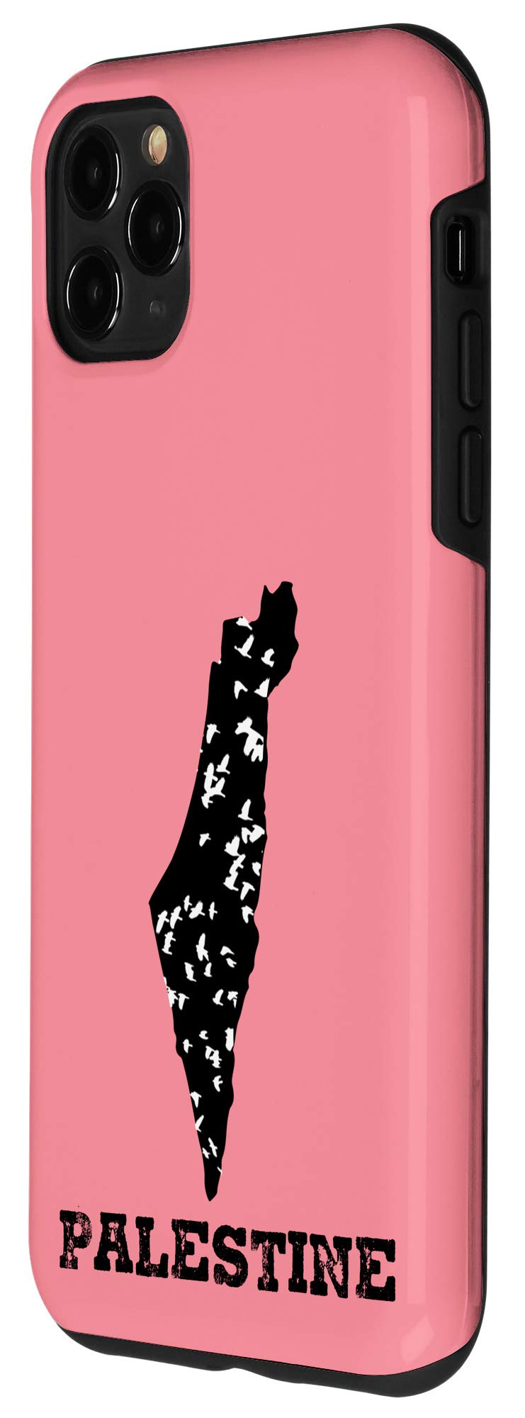 iPhone 11 Pro Max Case with Palestine Flag & Country Map Design - Stylish Pink Protective Cover for iPhone 11 Pro Max - Perfect for Travel, National Pride & Everyday Use