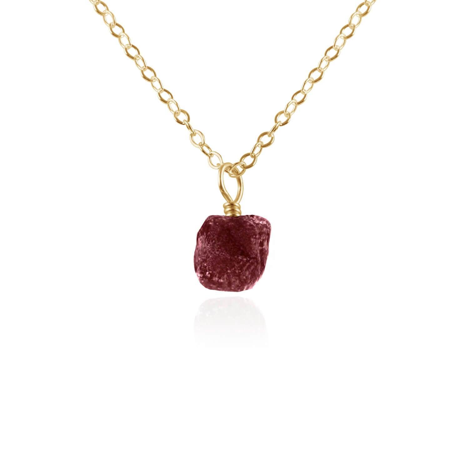Natural Raw Earth Red Ruby Pendant Necklace for Women - Elegant Handmade Jewelry Gift for Birthday, Anniversary & Special Occasions