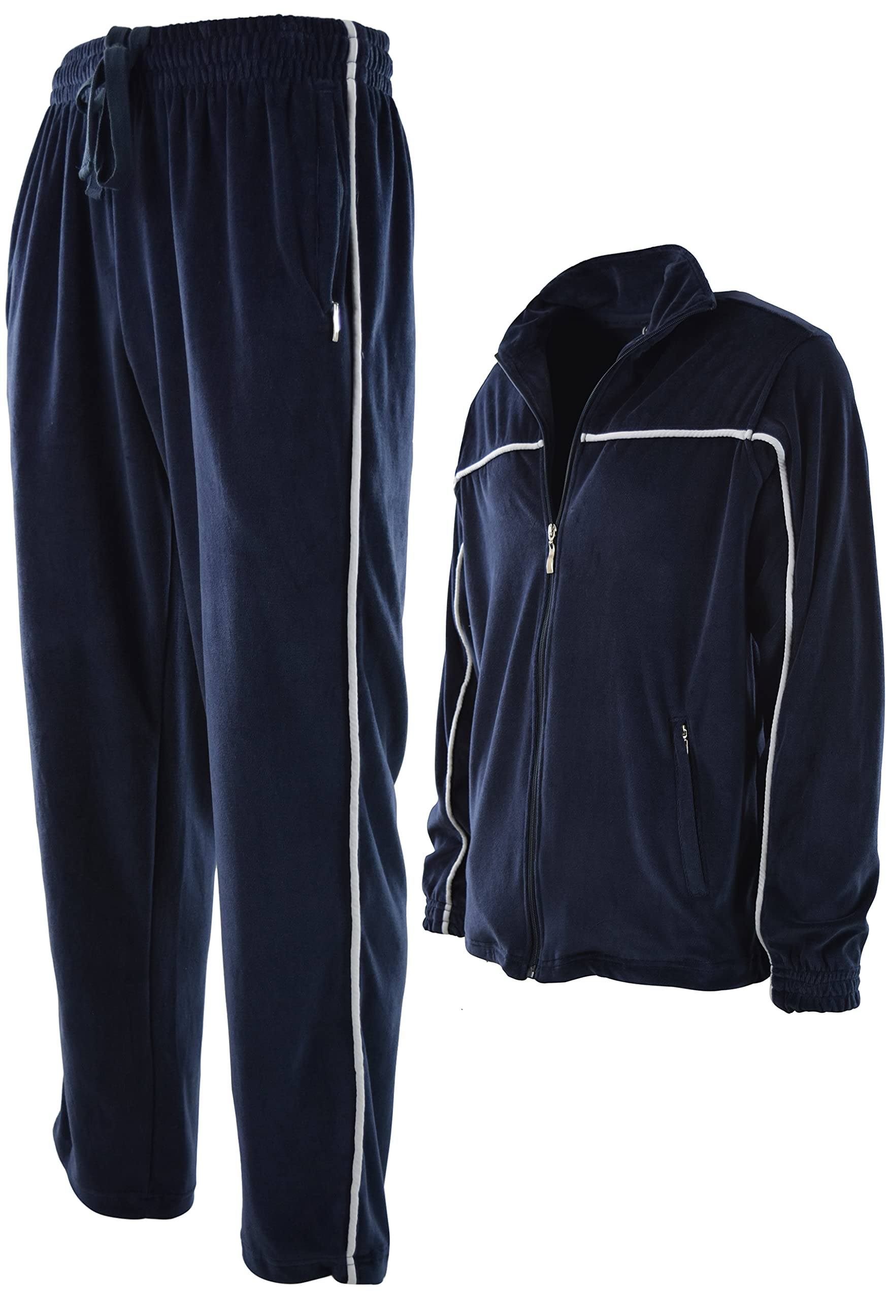 Premium Men's Velour Tracksuit with Zippered Pockets - Comfortable Lounge & Streetwear for Gym, Travel & Casual Wear