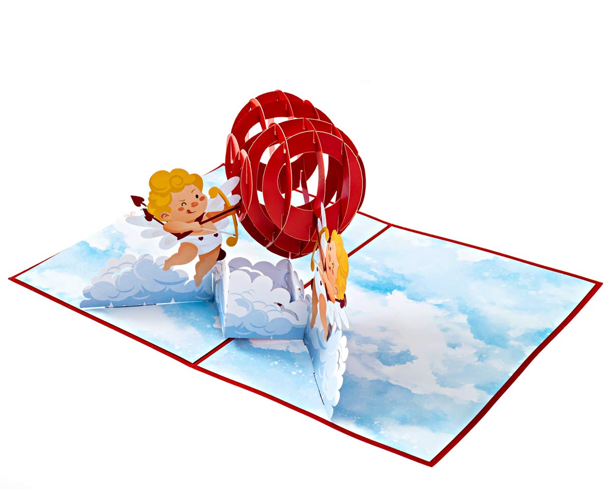 Valentines Day Pop Up Greeting Cards - Romantic 'Cupid's Heart' 3D Card for Wife, Husband & Loved Ones | Perfect for Anniversaries, Weddings & Special Occasions | Express Your Love with Unique Pop-Up Design