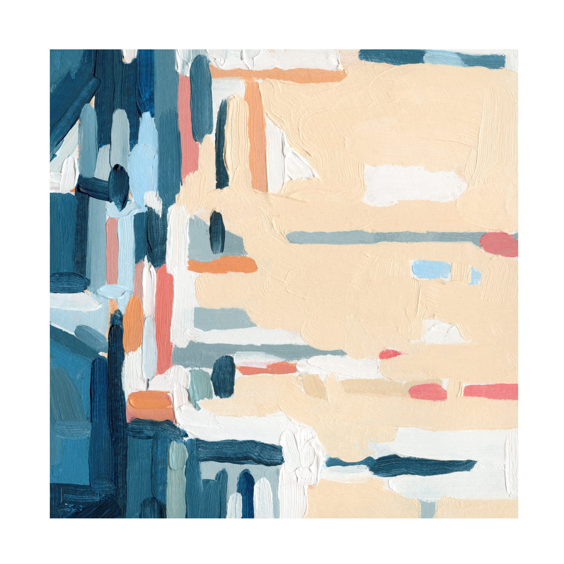 Emma Caroline 'Summer Abstraction IV' Canvas Wall Art Print - Modern Abstract Painting for Living Room, Bedroom & Office Decor