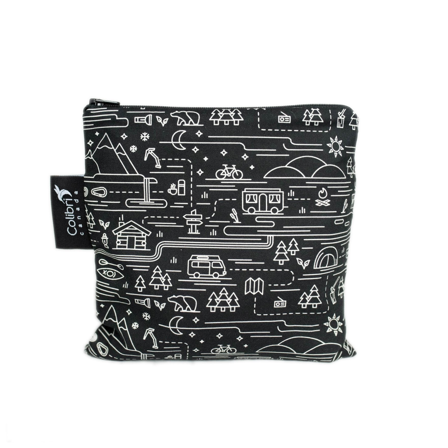 Colibri Canada Adventure Large Reusable Snack Bags for Kids - Eco-Friendly Food Storage for School, Picnics & Travel - BPA-Free Sandwich & Snack Pouches