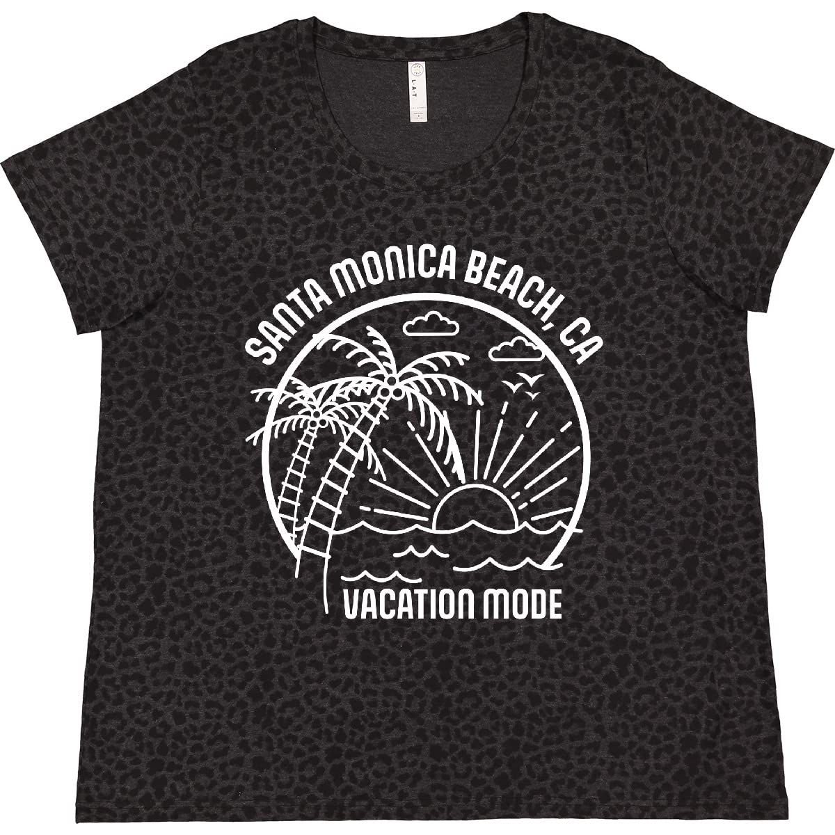 Inktastic Summer Vacation Mode Santa Monica Beach Women's Plus Size T-Shirt - Casual Comfort for Beach Trips, Travel & Summer Outfits