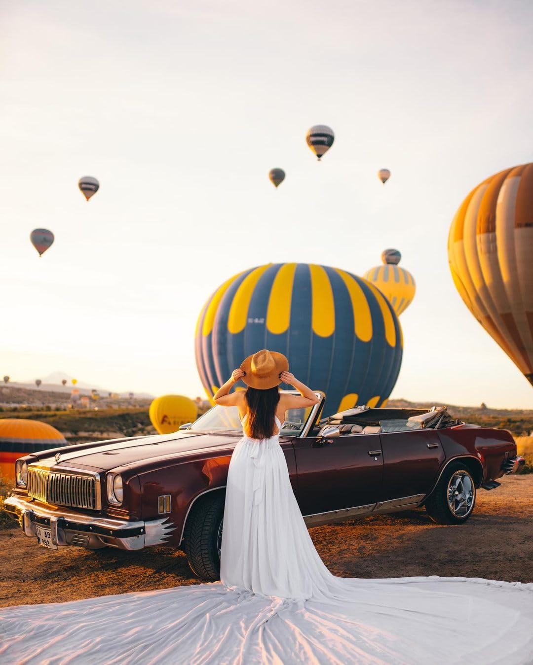 Elegant Long Flying Dress for Photoshoot - Flowy Satin Maxi Dress with Long Train for Women | Perfect for Santorini Vacations, Beach Weddings & Boho Photoshoots (Size L, Silver)