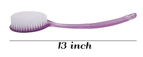 Premium Long Handle Soft Bristle Exfoliating Bath Brush - Deep Cleansing & Massage for Knees, Elbows & Ankles - Men & Women - Pack of 1 (Random Color) - Ideal for Shower, Spa & Dry Brushing Therapy