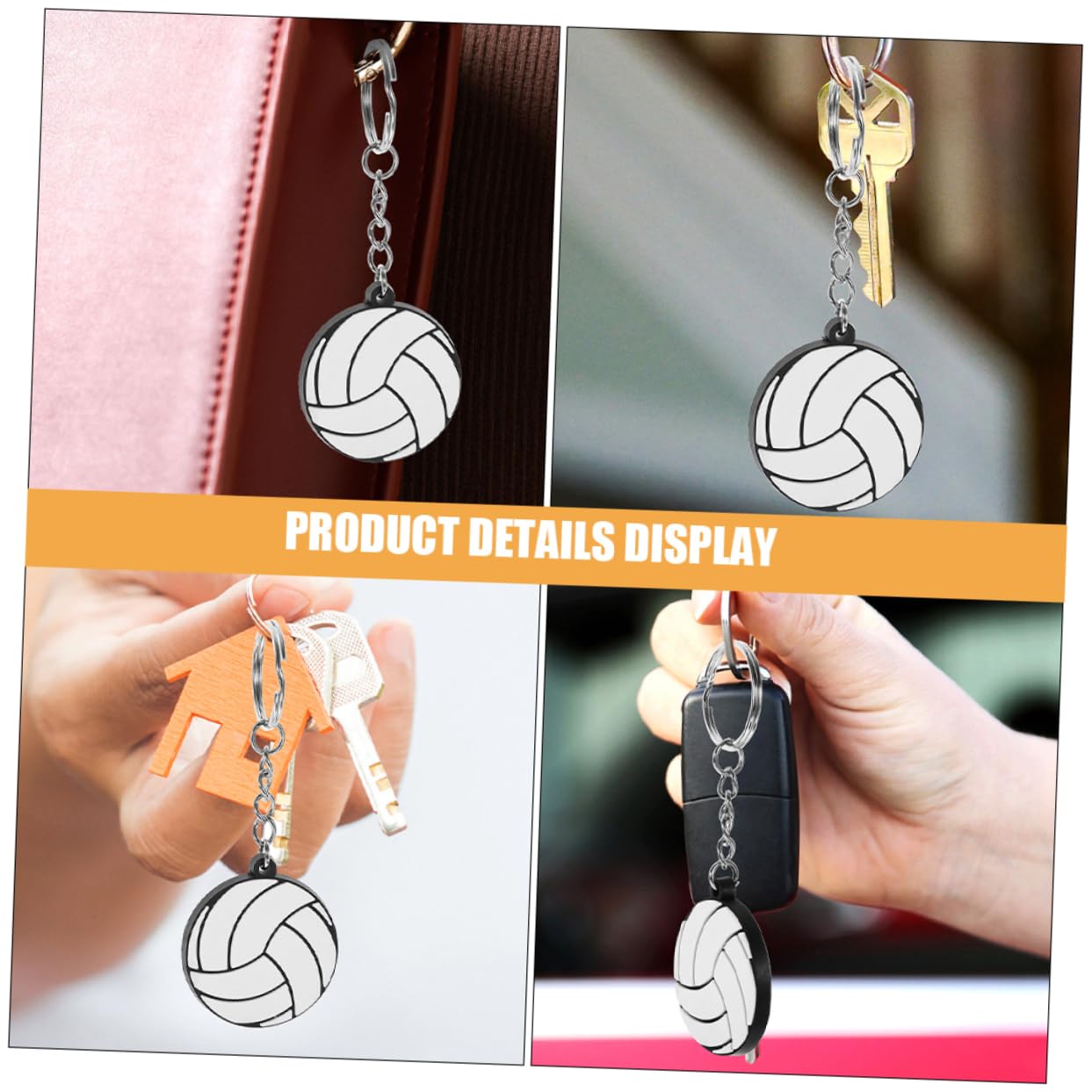 16pcs Volleyball Keychain Set - Small PVC Key Rings for Backpacks, Gifts & Sports Enthusiasts - Perfect for Volleyball Players, Coaches and Team Spirit Accessories