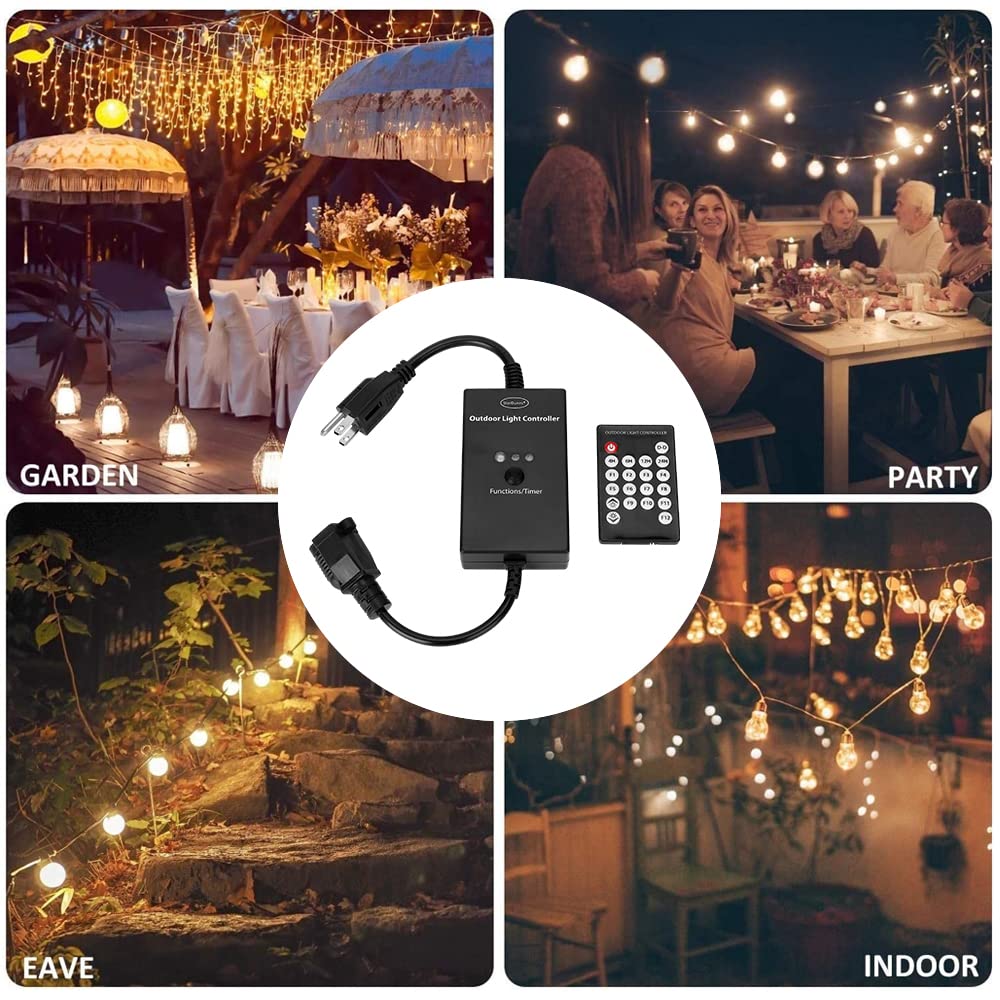 Commercial Grade Outdoor Light Controller for Patio, Yard, Holiday & Party Lights - Perfect for Christmas Decorations, Garden Lighting & Backyard Events