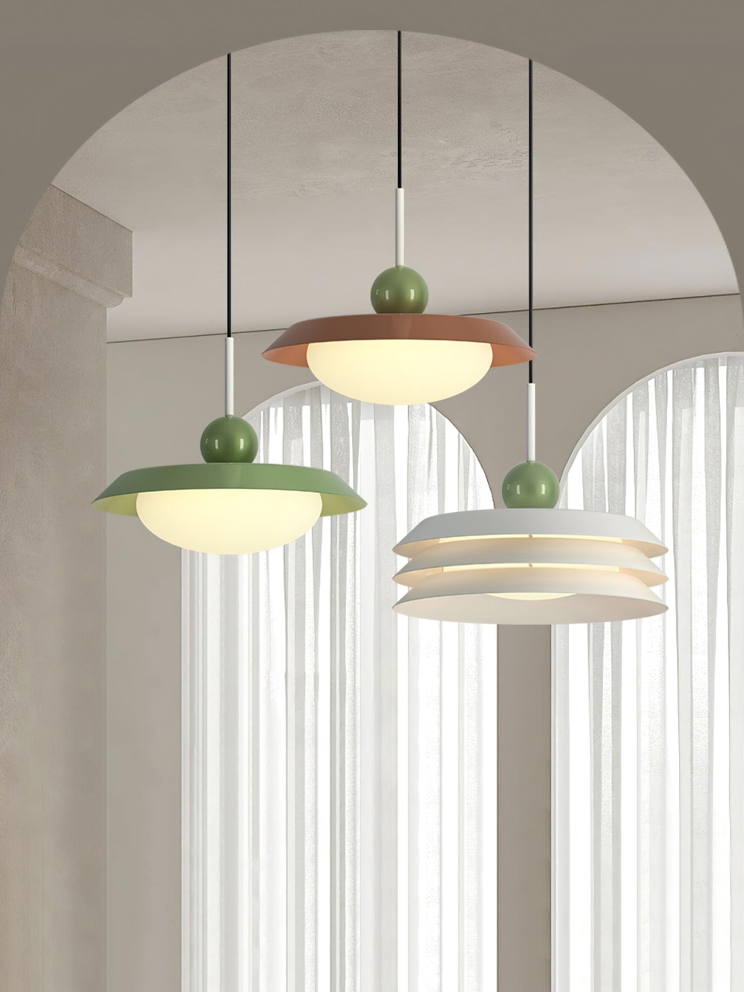 Morandi Style Layered Pendant Light - Modern Scandinavian Hanging Chandelier for Dining Room, Bedroom, Kitchen Island and Living Room Decor