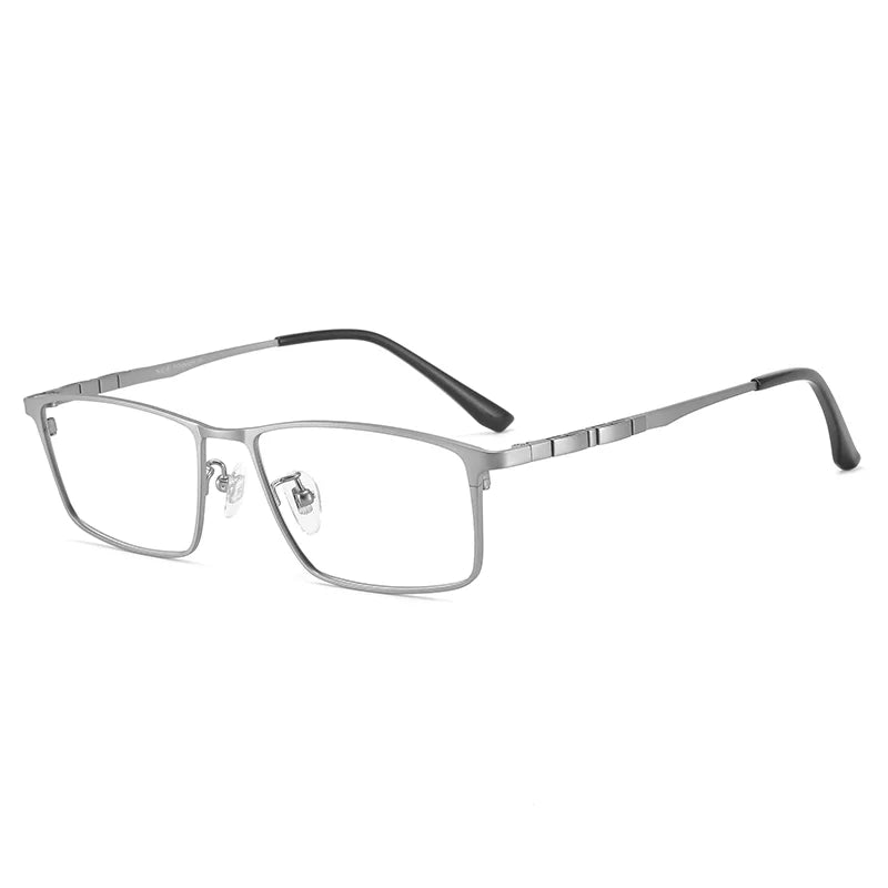 Bclear Men's Full Rim Square Titanium Eyeglasses Frame - Lightweight Durable Titanium Alloy Glasses for Men with Spring Hinges - Perfect for Office, Reading & Everyday Wear